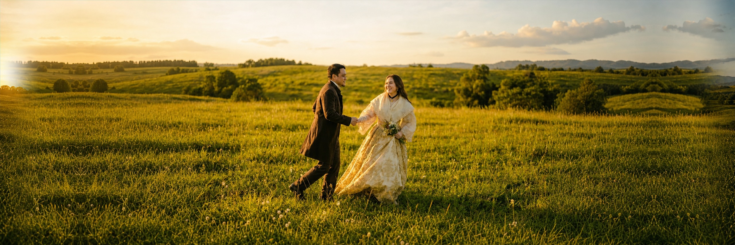 Carlo and Maila in Filipiniana attire